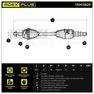 Drive Shaft RIDEX 13D0382P 13D0382P - photo 8