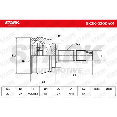 Joint Kit, Drive Shaft Stark SKJK-0200401 SKJK-0200401 - photo 6