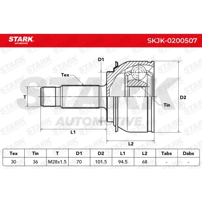 Joint Kit, Drive Shaft Stark SKJK-0200507 SKJK-0200507 - photo 5