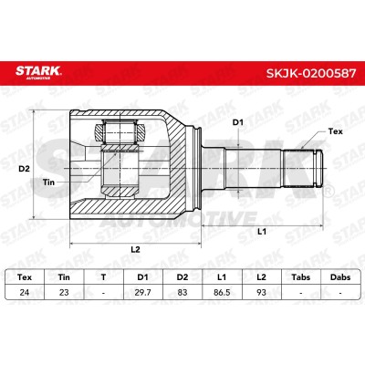 Joint Kit, Drive Shaft Stark SKJK-0200587 SKJK-0200587 - photo 7