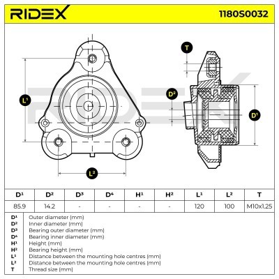 Strut Support Bearing Front RIDEX 1180S0032 1180S0032 - photo 5