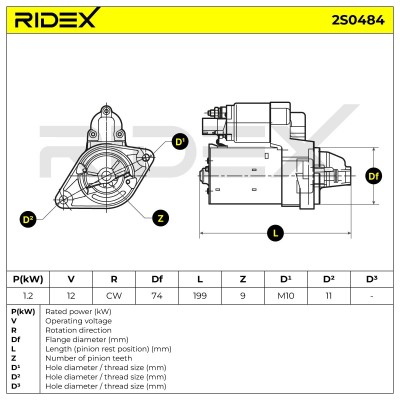 Starter RIDEX 2S0484 2S0484 - photo 7