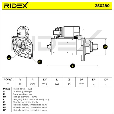 Starter RIDEX 2S0280 2S0280 - photo 6