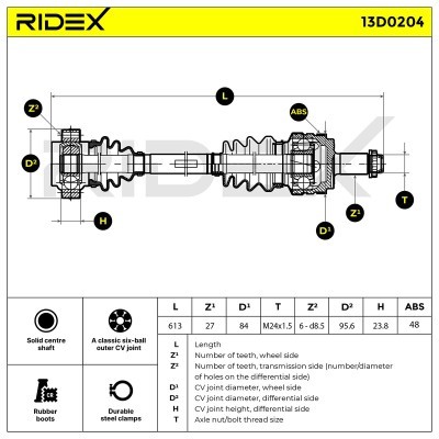 Drive Shaft RIDEX 13D0204 13D0204 - photo 5