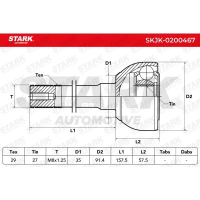 Joint Kit, Drive Shaft Stark SKJK-0200467 SKJK-0200467 - photo 5
