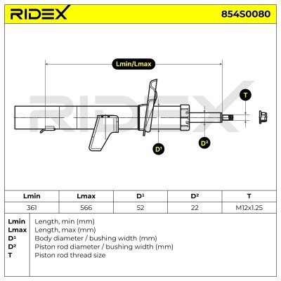 Shock Absorber RIDEX 854S0080 854S0080 - photo 3