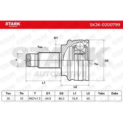 Joint Kit, Drive Shaft Stark SKJK-0200799 SKJK-0200799 - photo 5