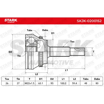 Joint Kit, Drive Shaft Stark SKJK-0200152 SKJK-0200152 - photo 5