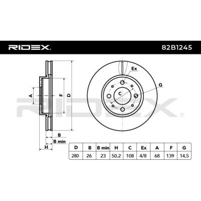Brake Disc RIDEX 82B1245 82B1245 - photo 3