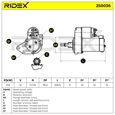 Starter RIDEX 2S0036 2S0036 - photo 6