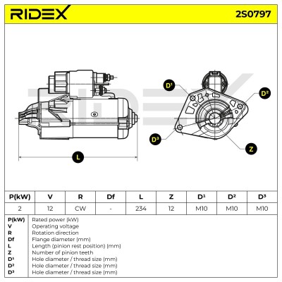 Starter RIDEX 2S0797 2S0797 - photo 7