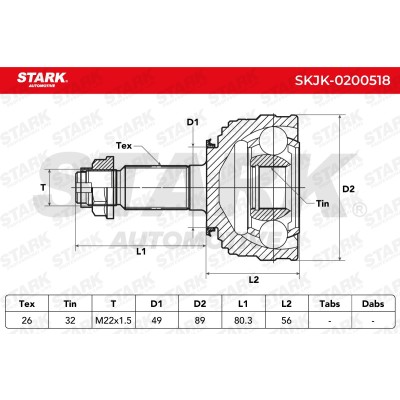 Joint Kit, Drive Shaft Stark SKJK-0200518 SKJK-0200518 - photo 6