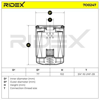 Oil Filter RIDEX 7O0247 7O0247 - photo 5
