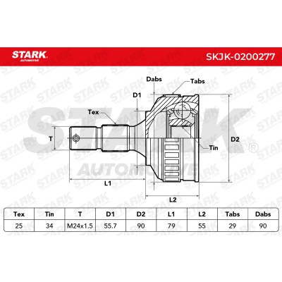Joint Kit, Drive Shaft Stark SKJK-0200277 SKJK-0200277 - photo 8