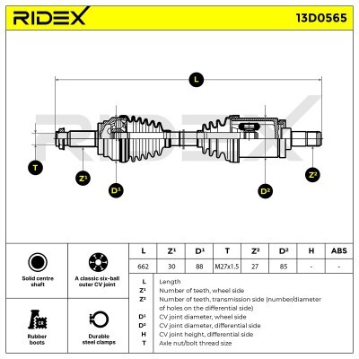 Drive Shaft RIDEX 13D0565 13D0565 - photo 5