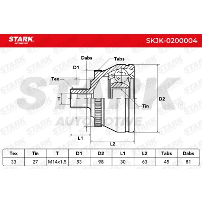 Joint Kit, Drive Shaft Stark SKJK-0200004 SKJK-0200004 - photo 8