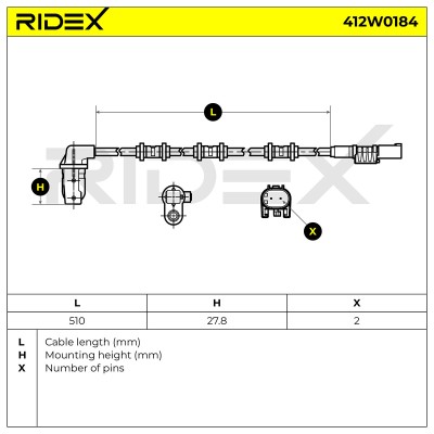 ABS Sensor RIDEX 412W0184 412W0184 - photo 6