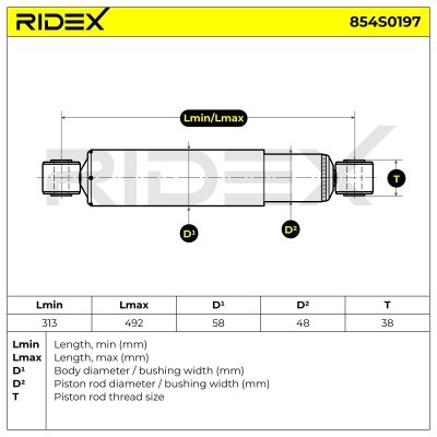 Shock Absorber RIDEX 854S0197 854S0197 - photo 3