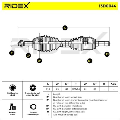 Drive Shaft RIDEX 13D0044 13D0044 - photo 6