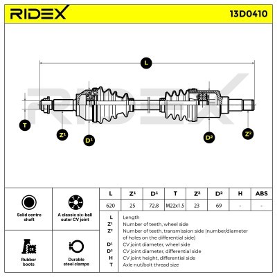 Drive Shaft RIDEX 13D0410 13D0410 - photo 7