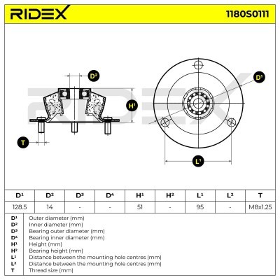 Strut Support Bearing Front RIDEX 1180S0111 1180S0111 - photo 4
