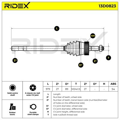Drive Shaft RIDEX 13D0823 13D0823 - photo 7