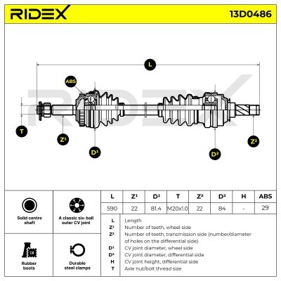 Drive Shaft RIDEX 13D0486 13D0486 - photo 7