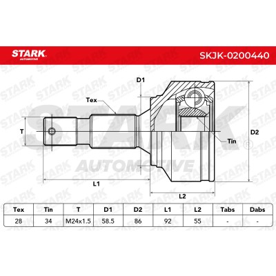 Joint Kit, Drive Shaft Stark SKJK-0200440 SKJK-0200440 - photo 5