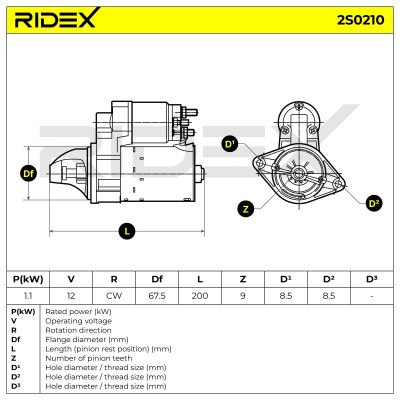 Starter RIDEX 2S0210 2S0210 - photo 9