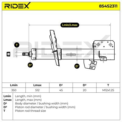 Shock Absorber RIDEX 854S2311 854S2311 - photo 8