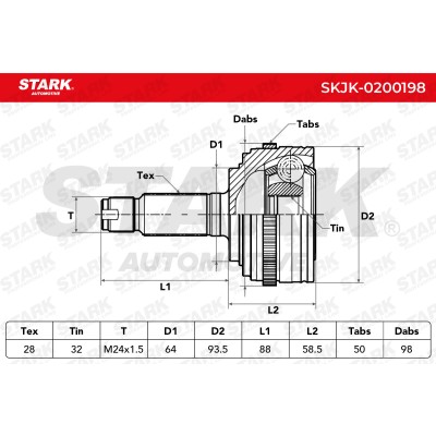 Joint Kit, Drive Shaft Stark SKJK-0200198 SKJK-0200198 - photo 5
