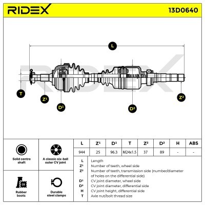 Drive Shaft RIDEX 13D0640 13D0640 - photo 7