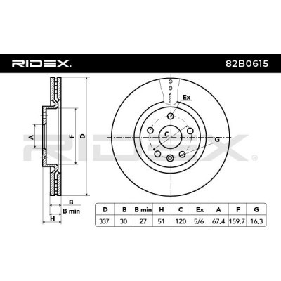 Brake Disc RIDEX 82B0615 82B0615 - photo 3