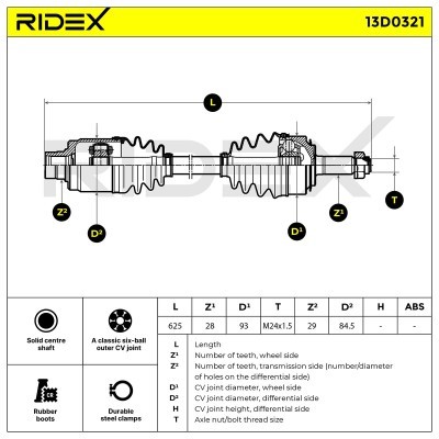 Drive Shaft RIDEX 13D0321 13D0321 - photo 7