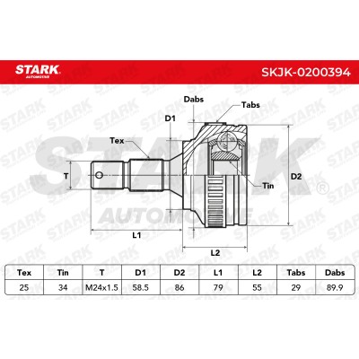 Joint Kit, Drive Shaft Stark SKJK-0200394 SKJK-0200394 - photo 4