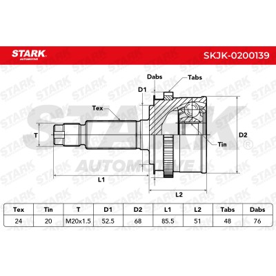 Joint Kit, Drive Shaft Stark SKJK-0200139 SKJK-0200139 - photo 6