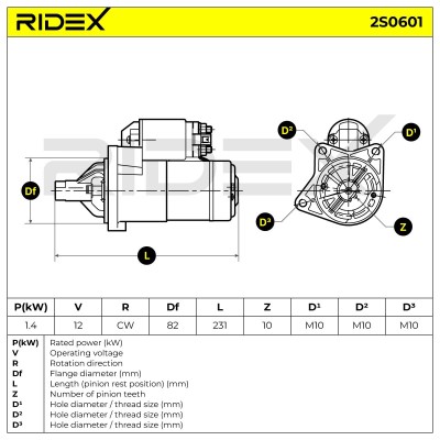Starter RIDEX 2S0601 2S0601 - photo 5