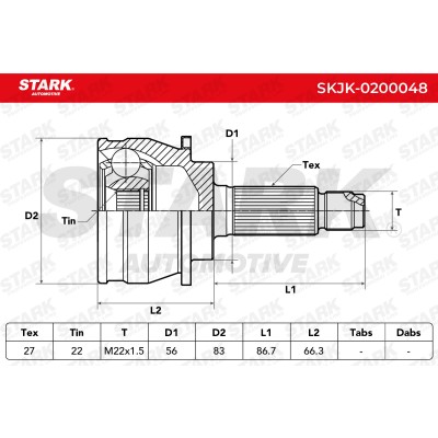 Joint Kit, Drive Shaft Stark SKJK-0200048 SKJK-0200048 - photo 5