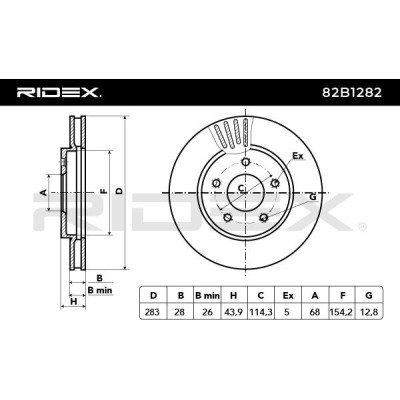 Brake Disc RIDEX 82B1282 82B1282 - photo 3