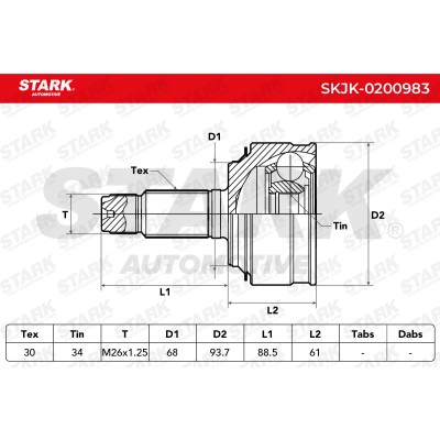 Joint Kit, Drive Shaft Stark SKJK-0200983 SKJK-0200983 - photo 5