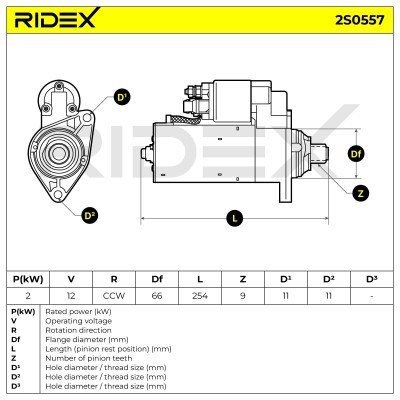 Starter RIDEX 2S0557 2S0557 - photo 7