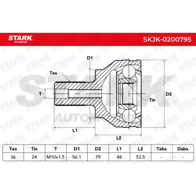Joint Kit, Drive Shaft Stark SKJK-0200795 SKJK-0200795 - photo 5