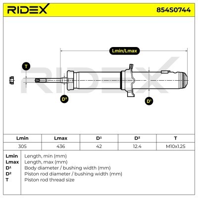 Shock Absorber RIDEX 854S0744 854S0744 - photo 8