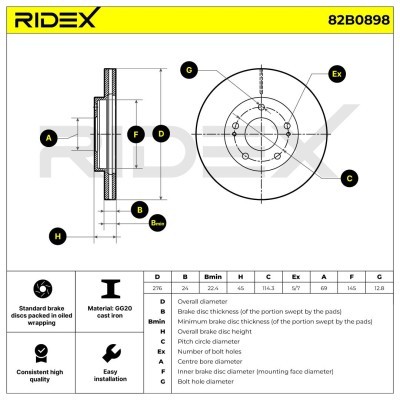 Brake Disc RIDEX 82B0898 82B0898 - photo 4