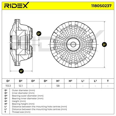 Strut Support Bearing Front RIDEX 1180S0237 1180S0237 - photo 5