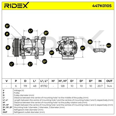 Compressor, Air Conditioning RENAULT 447K0105 - photo 4