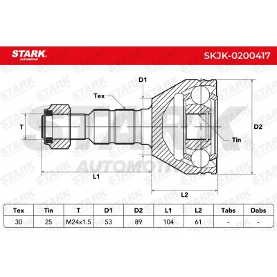Joint Kit, Drive Shaft Stark SKJK-0200417 SKJK-0200417 - photo 10