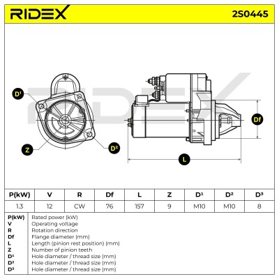Starter RIDEX 2S0445 2S0445 - photo 6