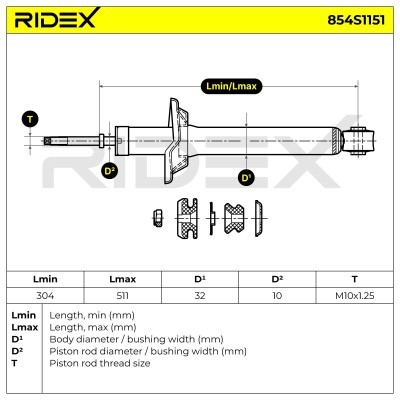 Shock Absorber RIDEX 854S1151 854S1151 - photo 4