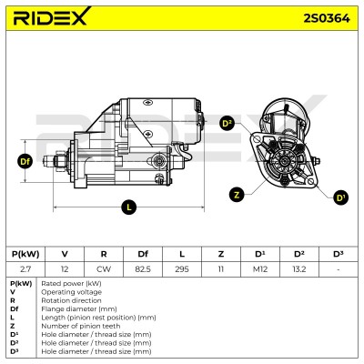 Starter RIDEX 2S0364 2S0364 - photo 5
